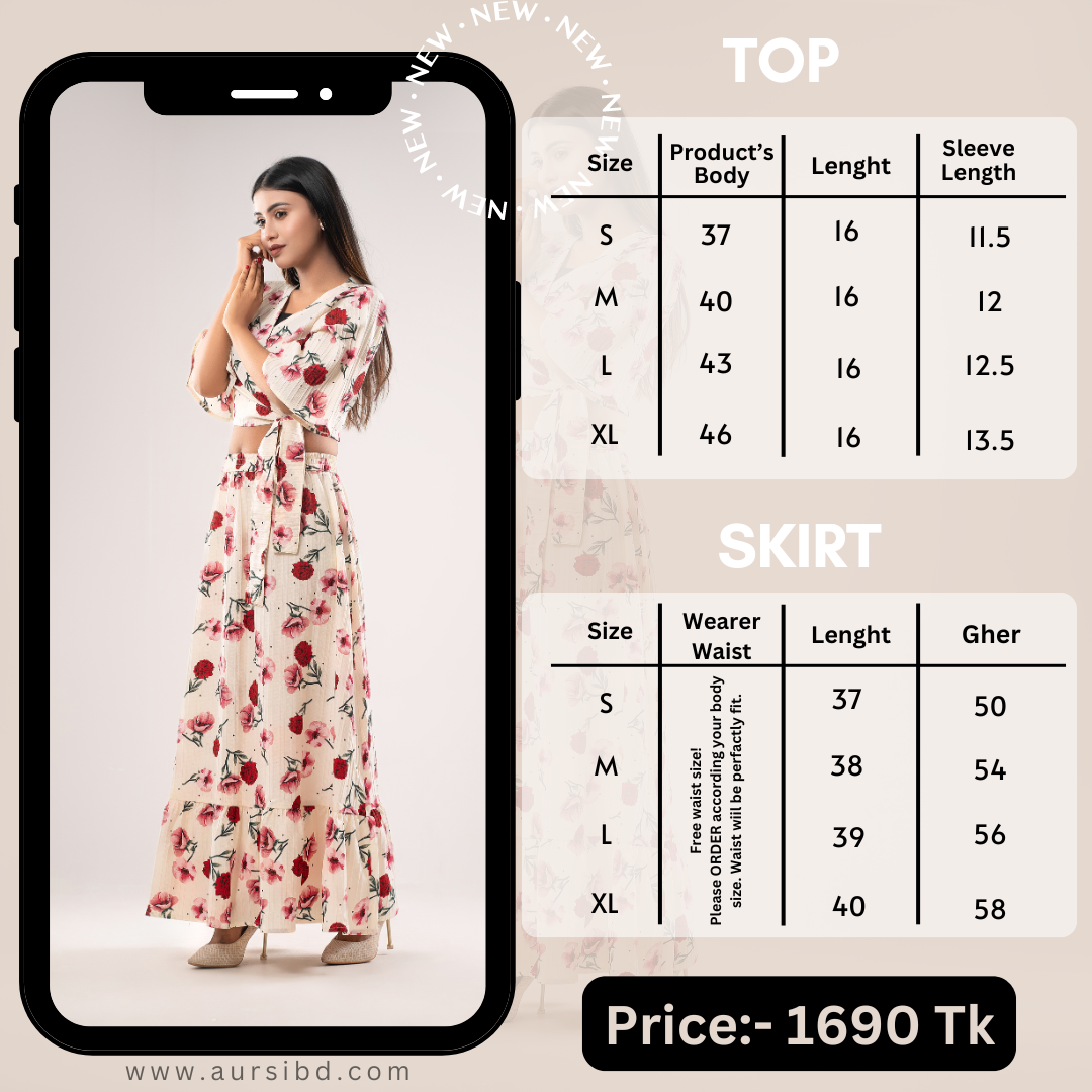 Printed Skirt & Top Sets - AURSI