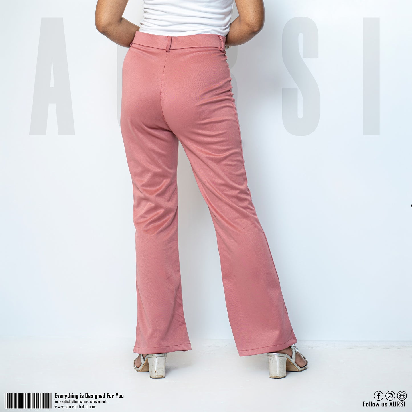 Tikin Flare Pant - Polyester Spandex Fabric - Mauve Color