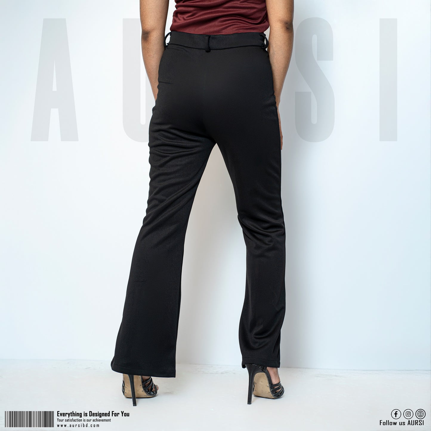 Tikin Flare Pant - Polyester Spandex Fabric - Black Color