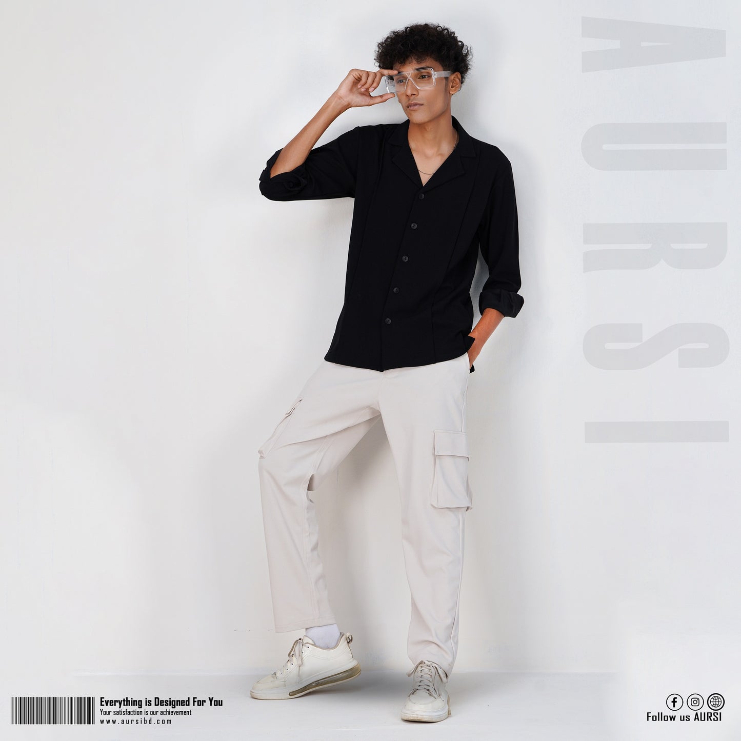 Men's Baggy Cargo Pants - Off White