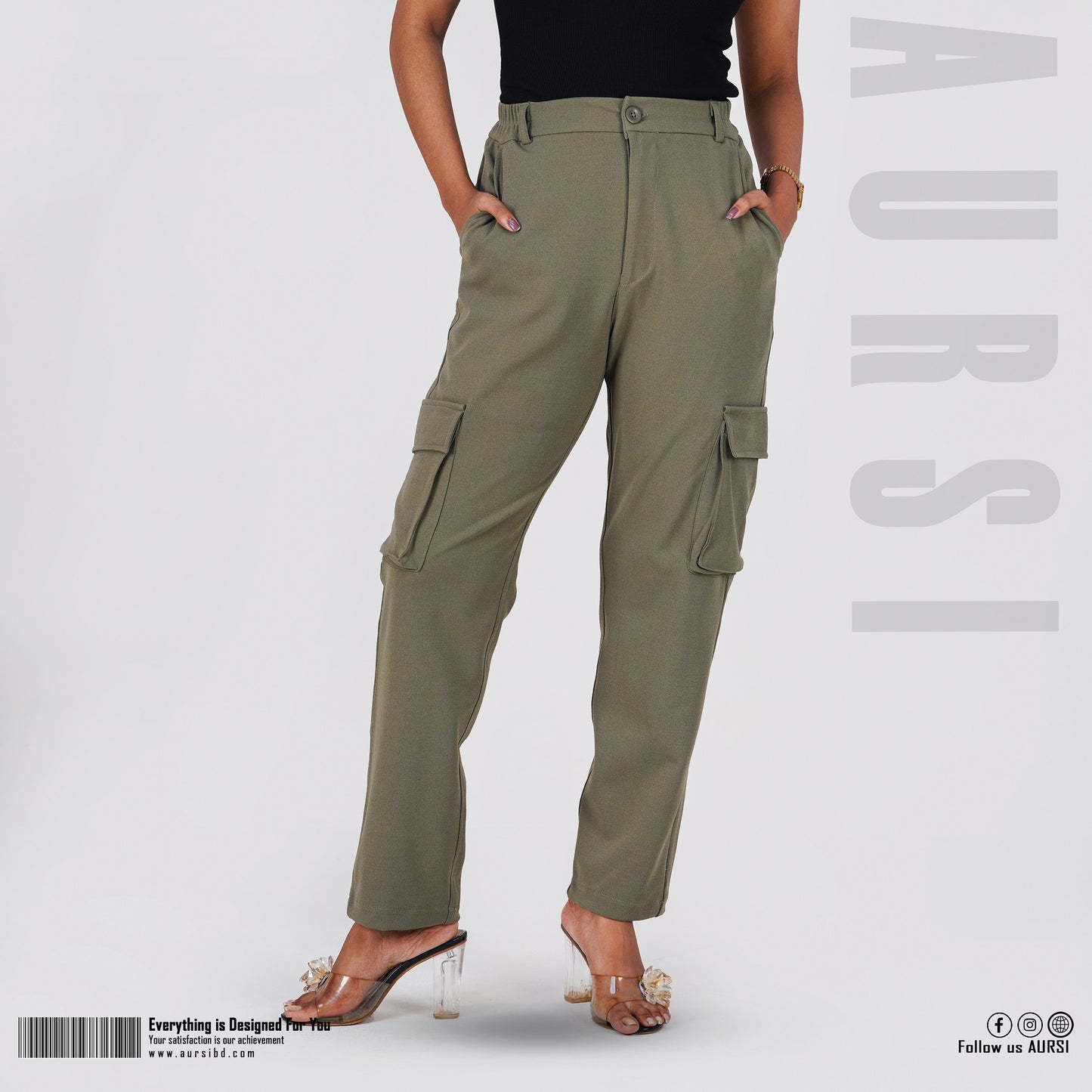 Baggy Cargo Pants - Light Olive