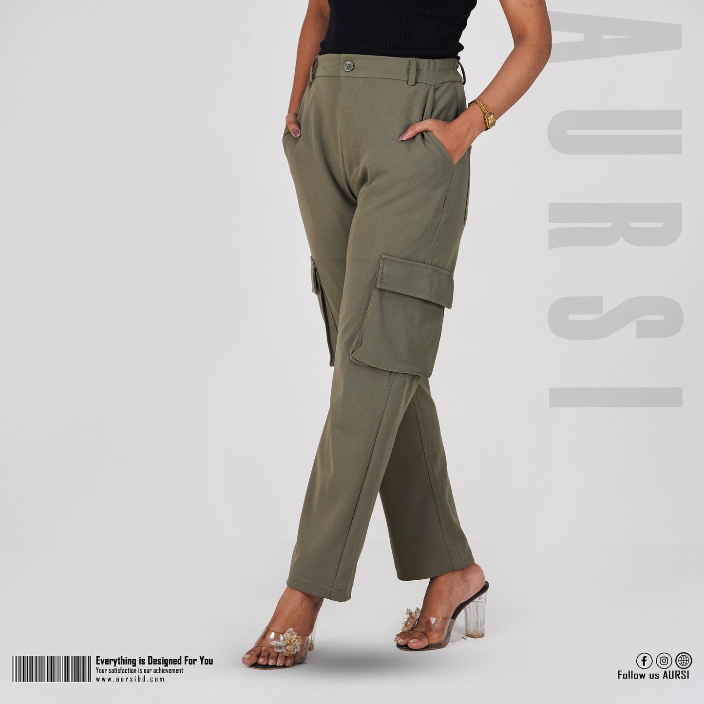 Baggy Cargo Pants - Light Olive