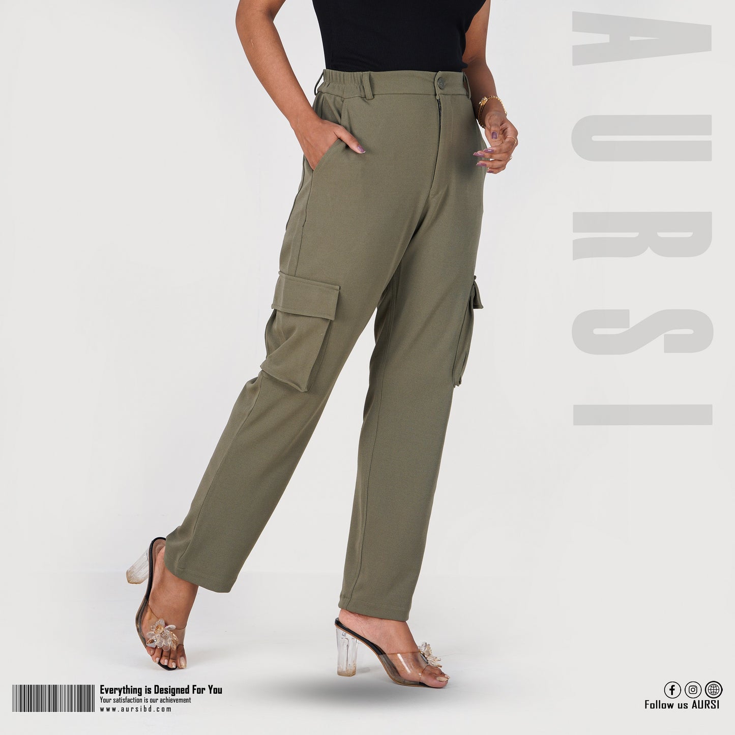 Baggy Cargo Pants - Light Olive