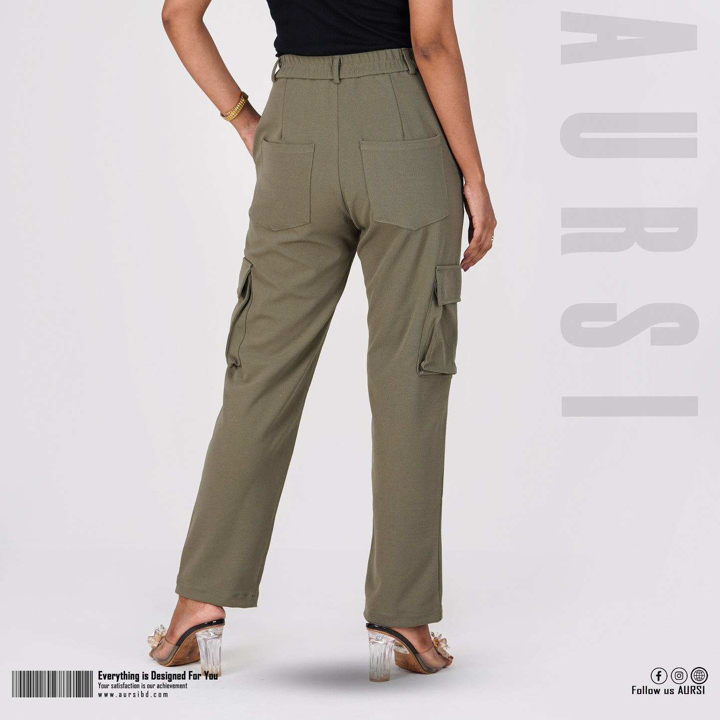 Baggy Cargo Pants - Light Olive