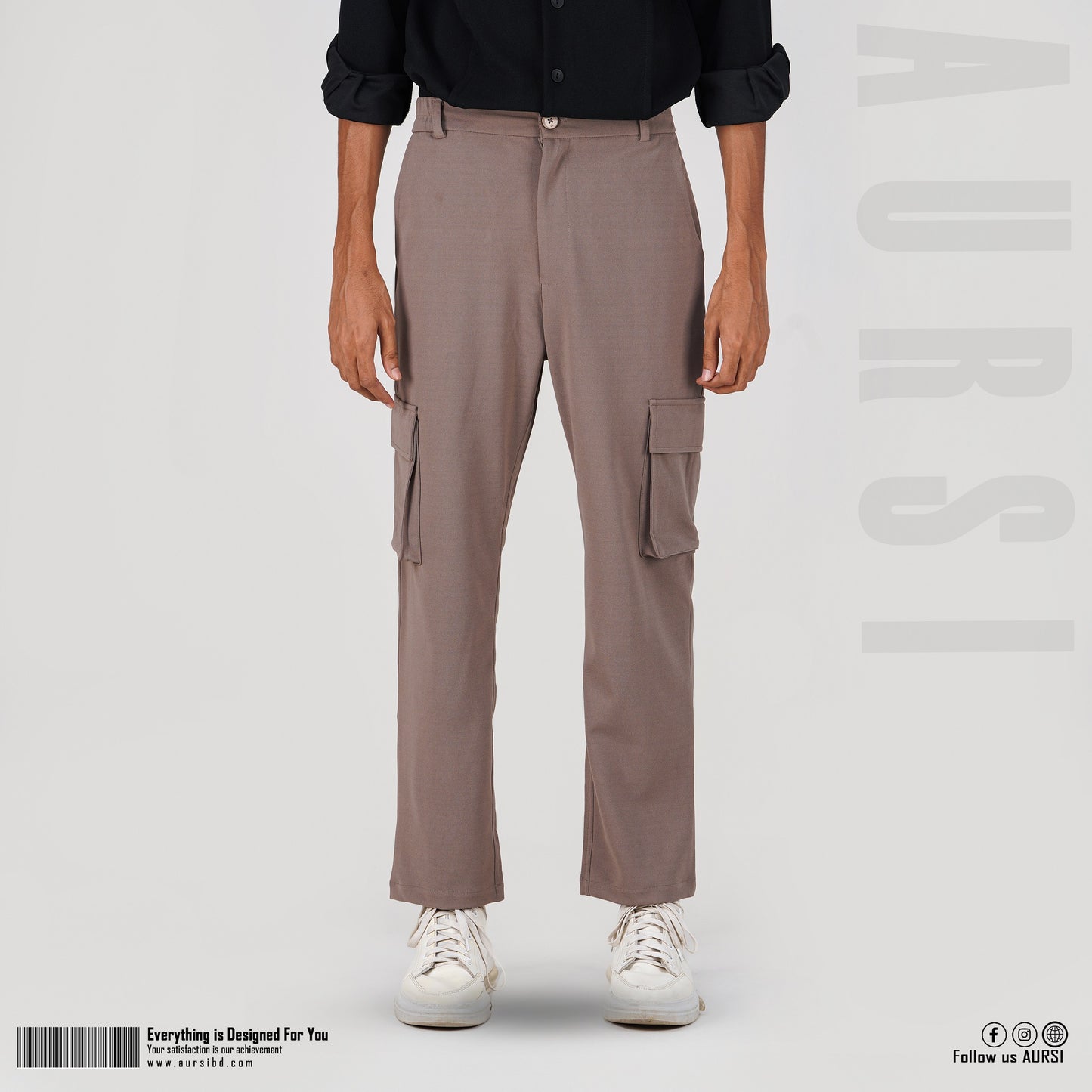 Men's Baggy Cargo Pants - Beige