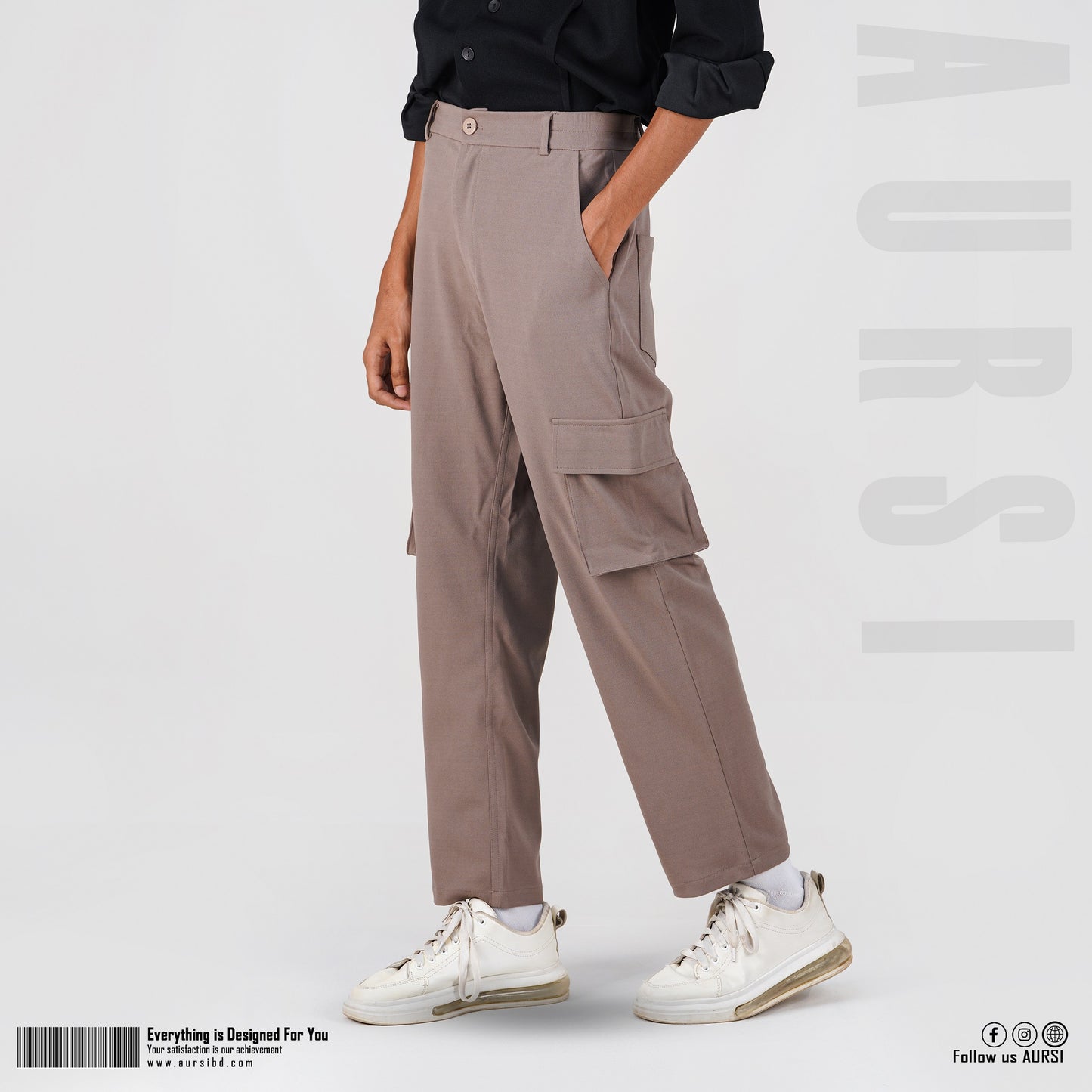 Men's Baggy Cargo Pants - Beige