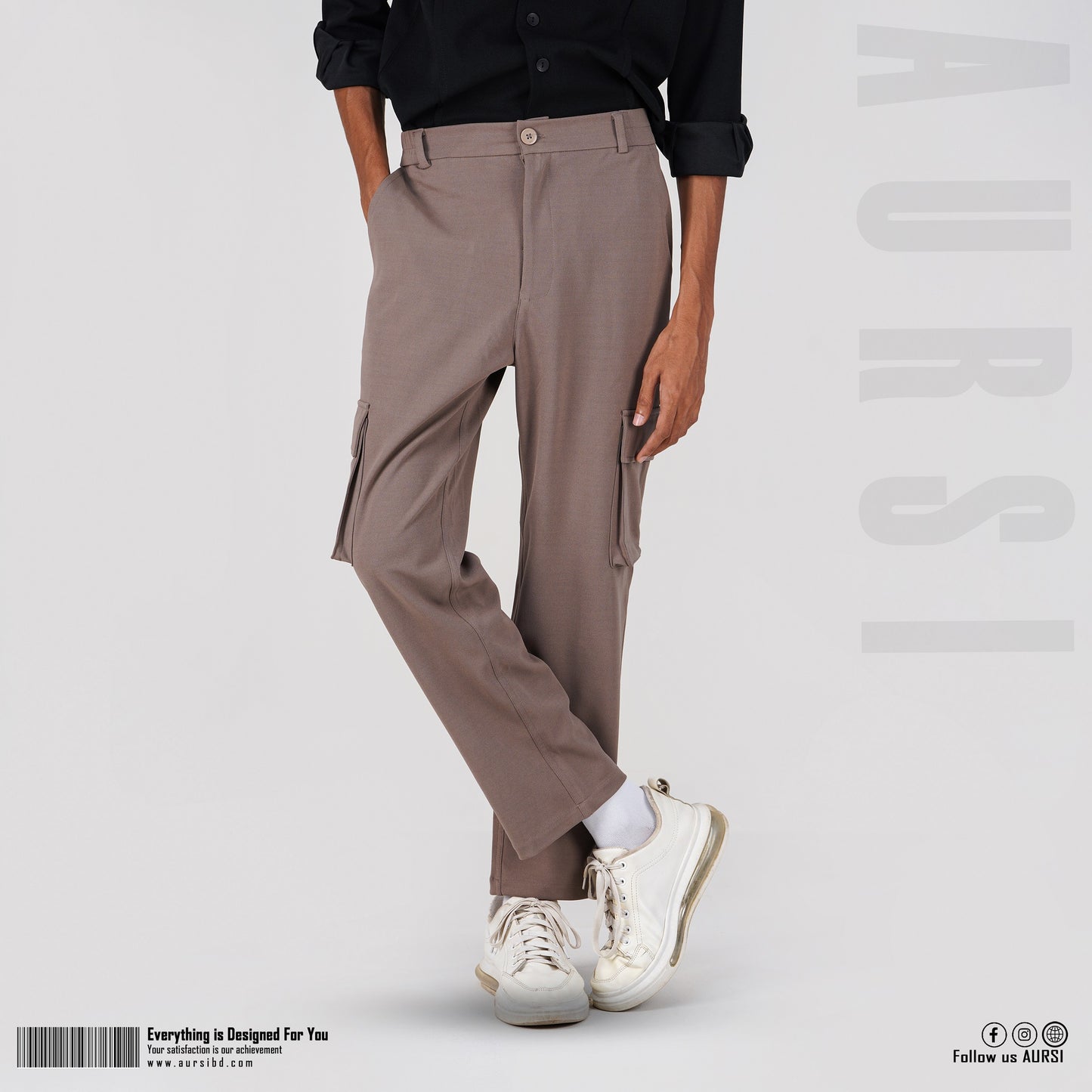 Men's Baggy Cargo Pants - Beige