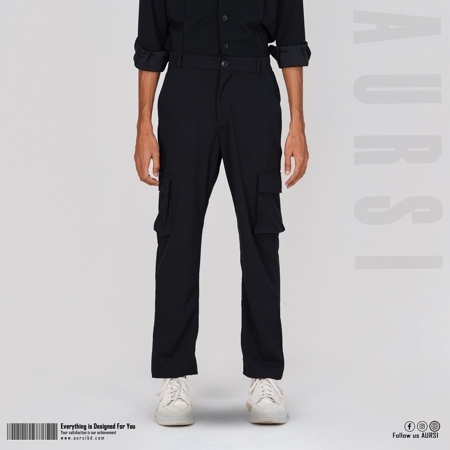 Men's Baggy Cargo Pants - Black