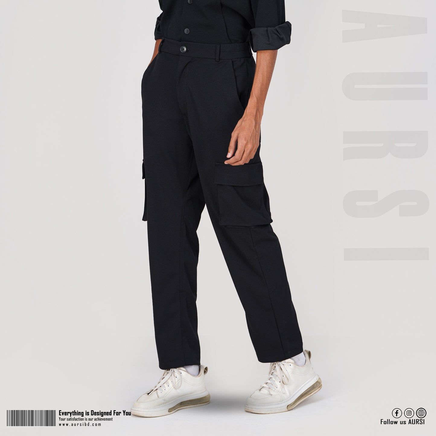 Men's Baggy Cargo Pants - Black