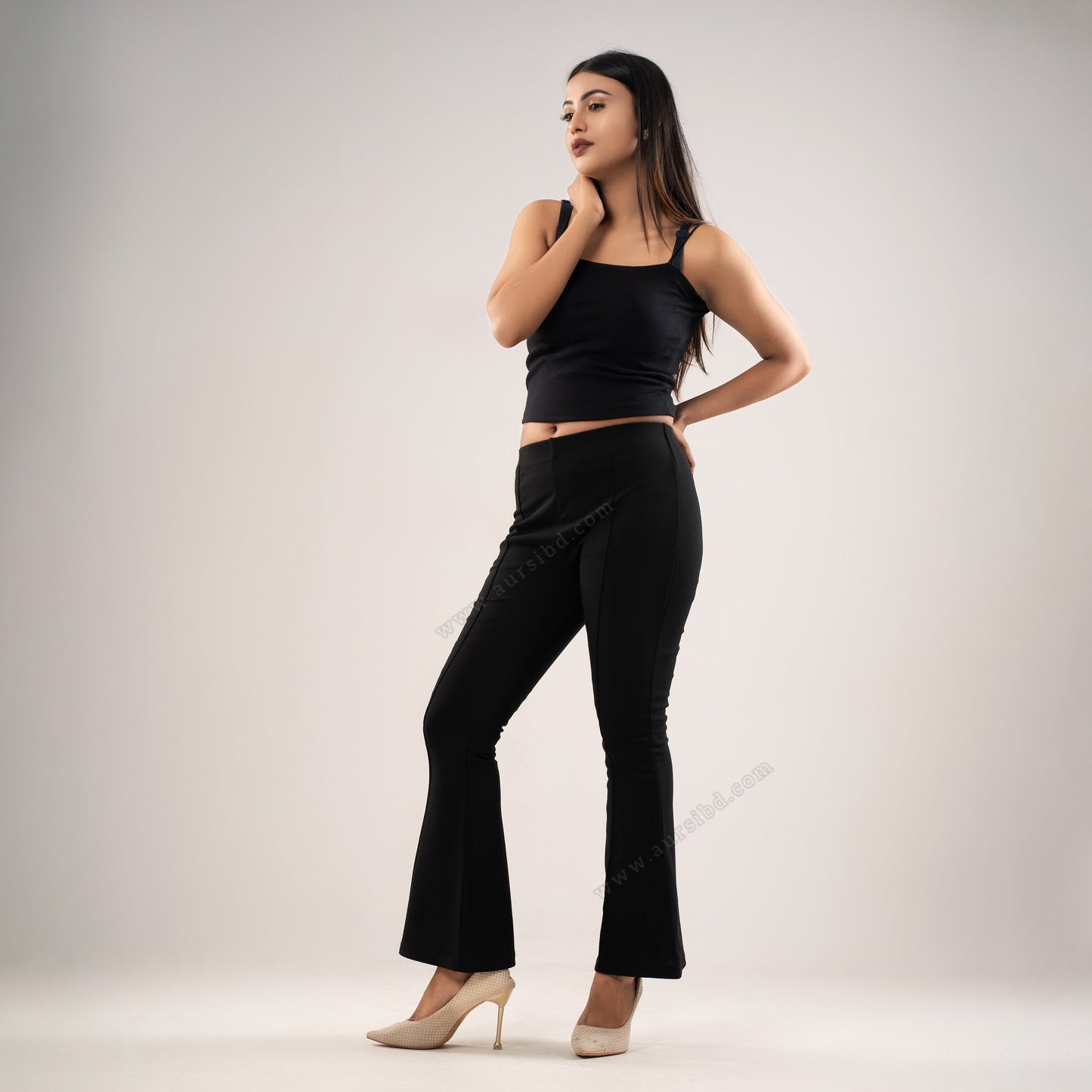 Flare Pants - Imported Spandex Fabric - Black