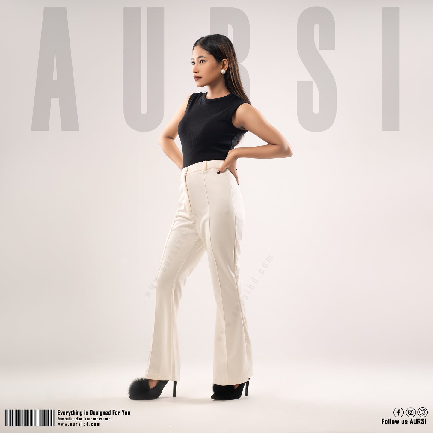 Tikin Flare Pant - Polyester Spandex - Off White