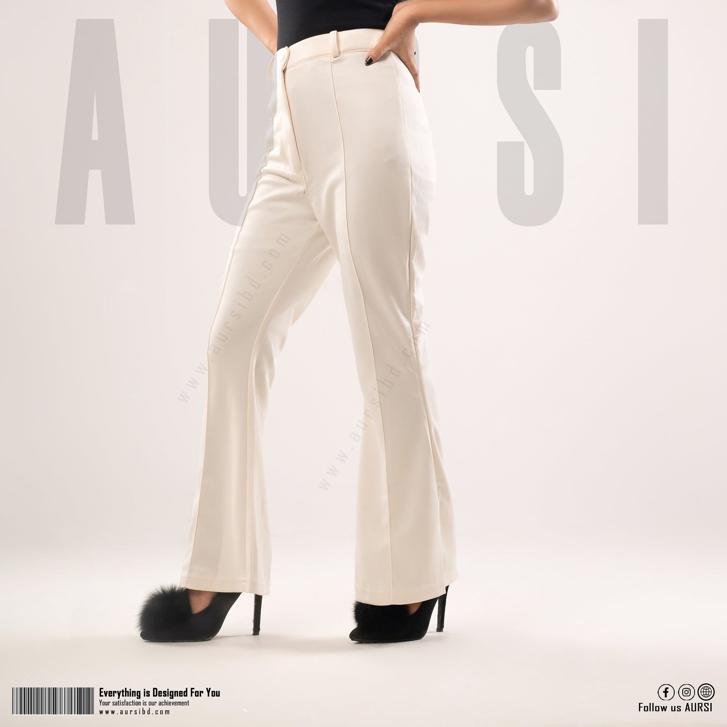 Tikin Flare Pant - Polyester Spandex - Off White