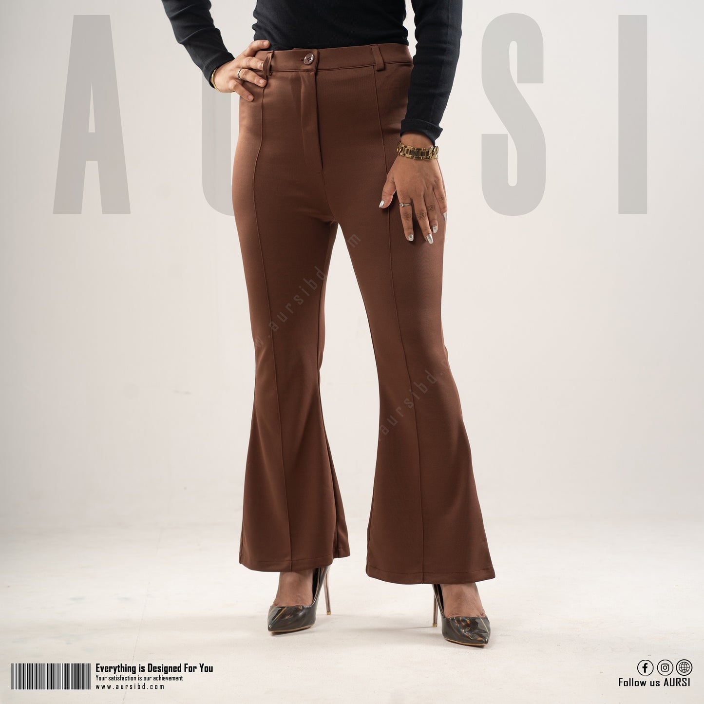 Tikin Flare Pant - Polyester Spandex - Coffee