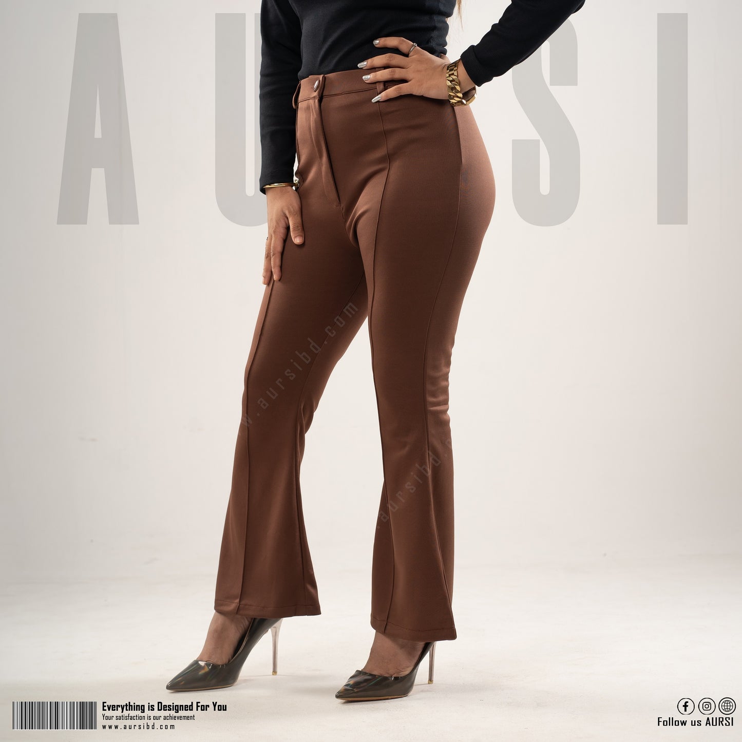 Tikin Flare Pant - Polyester Spandex - Coffee