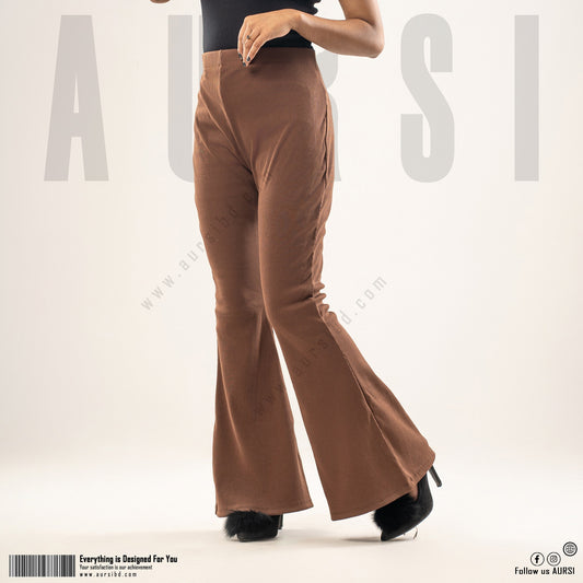 Flare Pants - Ribbed Cotton - Chocolate